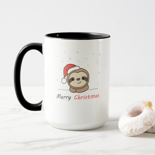 Sleuf met kerstwinter winterdieren mok (Met donut)