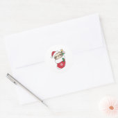 Sleuf met kerstwinter winterdieren ronde sticker (Envelop)