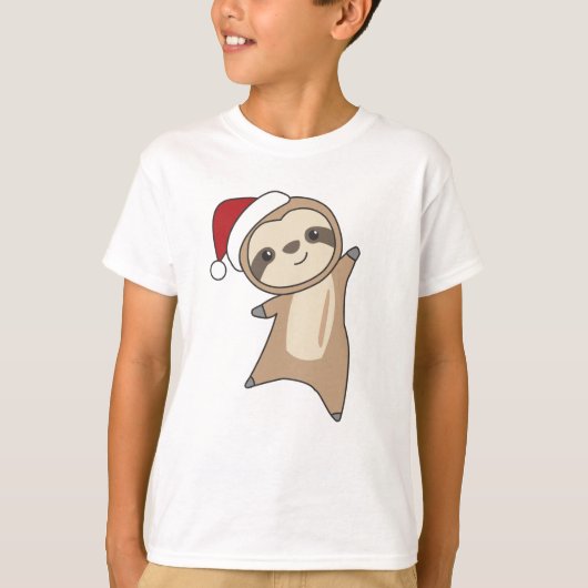 Sleuf met kerstwinter winterdieren t-shirt (Voorkant)