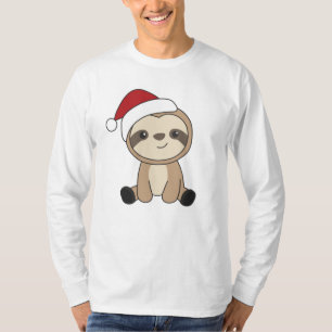 Sleuf met kerstwinter winterdieren t-shirt