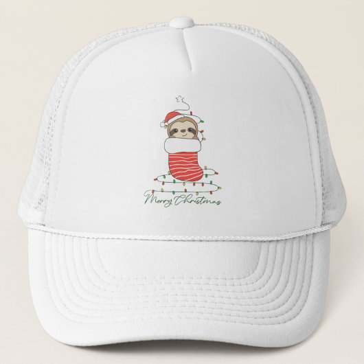 Sleuf met kerstwinter winterdieren trucker pet (Voorkant)