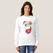 Sleuf met kerstwinter winterdieren trui (Voorkant volledig)