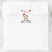 Sleuf met kerstwinter winterdieren vierkante sticker (Tas)