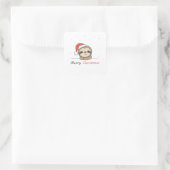Sleuf met kerstwinter winterdieren vierkante sticker (Tas)