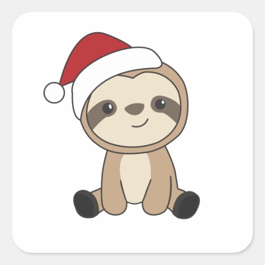 Sleuf met kerstwinter winterdieren vierkante sticker (Voorkant)