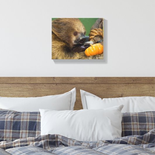 Sleuf met pompoen canvas afdruk (Insitu (Slaapkamer))