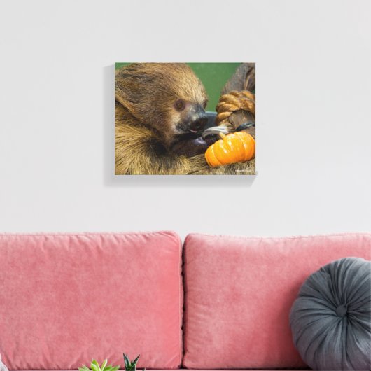 Sleuf met pompoen canvas afdruk (Insitu (Woonkamer))