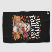 Sleuf met pompoenkruid blij Herfst Yall herfst Golfhanddoek (Horizontaal)