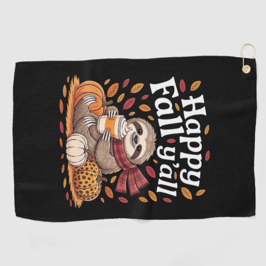 Sleuf met pompoenkruid blij Herfst Yall herfst Golfhanddoek (Horizontaal)