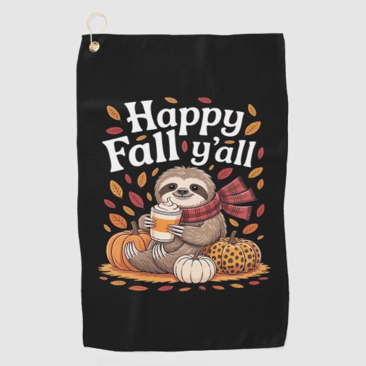 Sleuf met pompoenkruid blij Herfst Yall herfst Golfhanddoek (Voorkant)