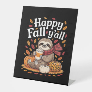 Sleuf met pompoenkruid blij Herfst Yall herfst Reclamebord Met Voetstuk