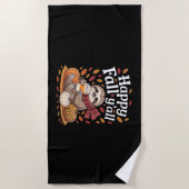 Sleuf met pompoenkruid blij Herfst Yall herfst Strandlaken (Voorkant)