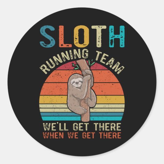 Sleuf met  Retrozonset van team Ronde Sticker (Voorkant)