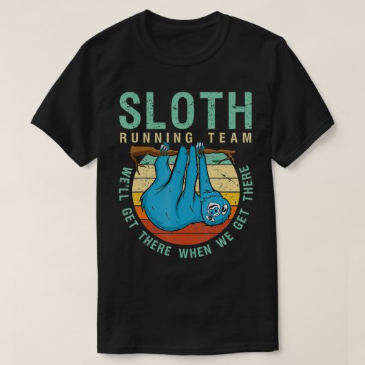 Sleuf met team Funny Marathon Runner SlothLove T-shirt (Design voorkant)
