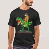 Sleuf met zonnebril op T rex dinosaur T-shirt (Voorkant)