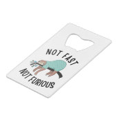 Sleuf niet snel, niet woedend creditkaart flessenopener (Voorkant Gekanteld)