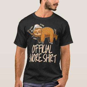 Sleuf Officiële snore pyjama sloth slaapsnurking T-shirt