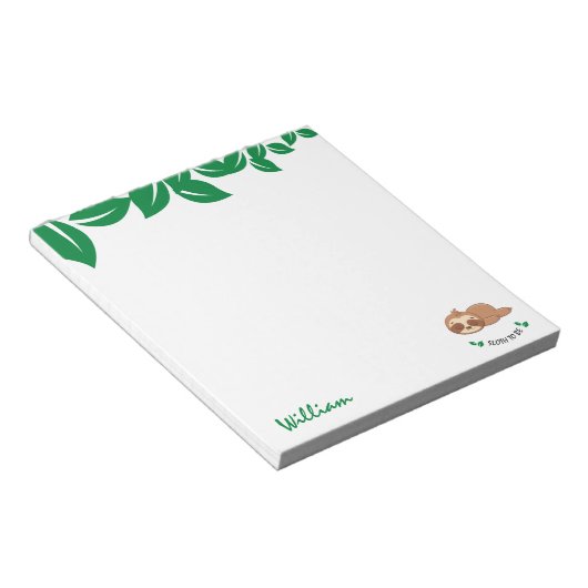 Sleuf om | Botanische bladeren Funny Personalized Notitieblok (Schuin)