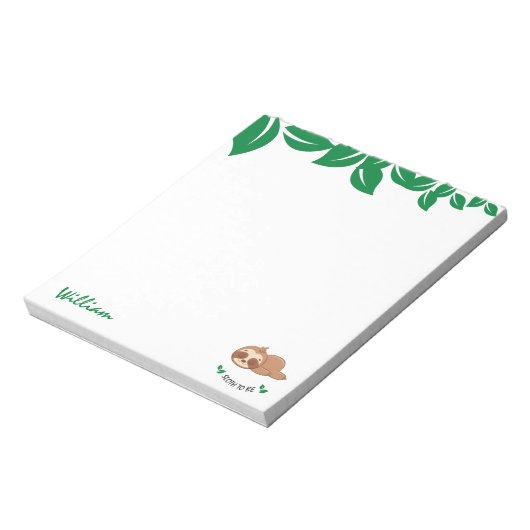 Sleuf om | Botanische bladeren Funny Personalized Notitieblok (Linkerzijde)