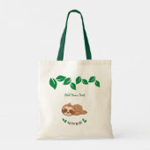 Sleuf om | Funny Sloth botanical leaves Custom Tote Bag (Achterkant)
