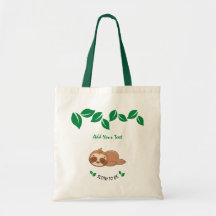 Sleuf om | Funny Sloth botanical leaves Custom