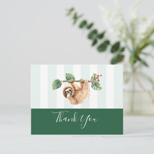 Sleuf onderaan Waterverf Dank u Briefkaart (Staand voorkant)