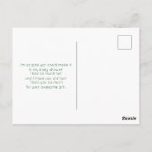 Sleuf onderaan Waterverf Dank u Briefkaart (Achterkant)