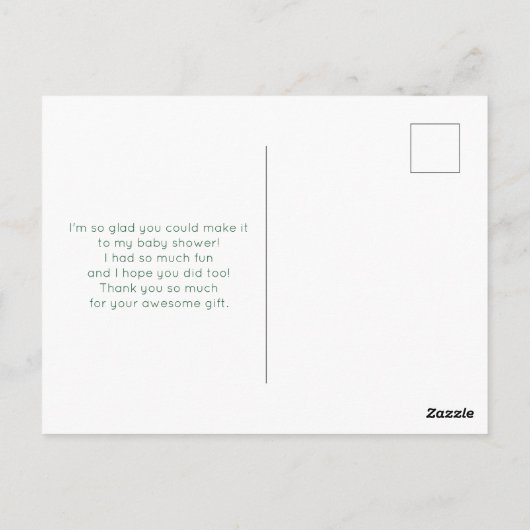 Sleuf onderaan Waterverf Dank u Briefkaart (Achterkant)