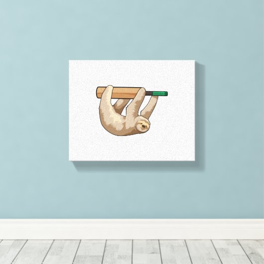 Sleuf op cricket met cricket bat canvas afdruk (Insitu (Houten vloer))