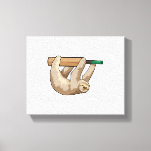 Sleuf op cricket met cricket bat canvas afdruk