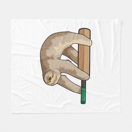 Sleuf op cricket met cricket bat fleece deken (Voorkant (Horizontaal))