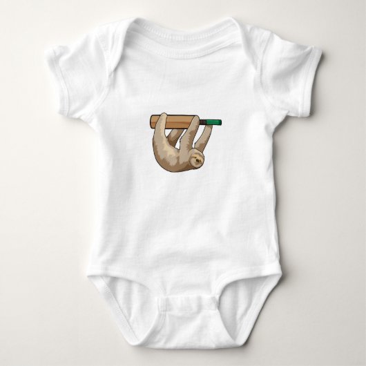 Sleuf op cricket met cricket bat romper (Voorkant)