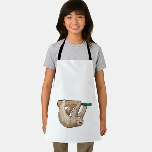 Sleuf op cricket met cricket bat schort (Insitu)