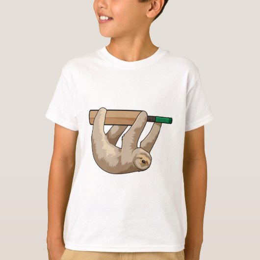 Sleuf op cricket met cricket bat t-shirt (Voorkant)