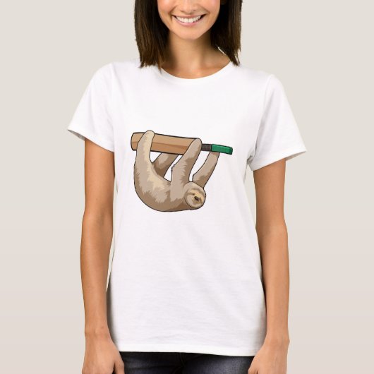 Sleuf op cricket met cricket bat t-shirt (Voorkant)