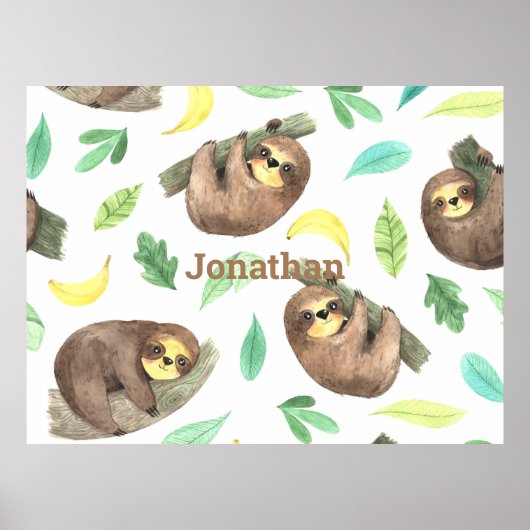 Sleuf op een bijkantoor Bananas Animal Name Poster (Voorkant)