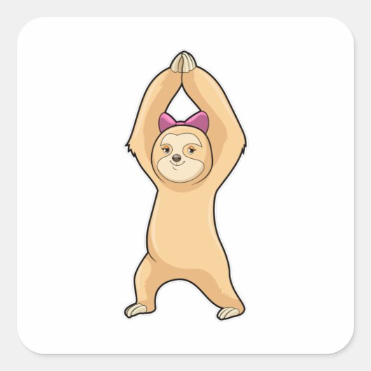 Sleuf op fitness-sport vierkante sticker (Voorkant)