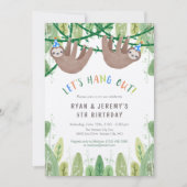 Sleuf TWIN BOYS Birthday Party in Blue and White Kaart (Voorkant)