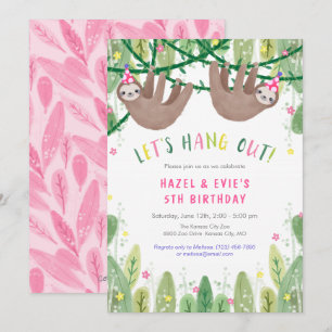 Sleuf TWIN GIRL Birthday Party in Pink and White Kaart