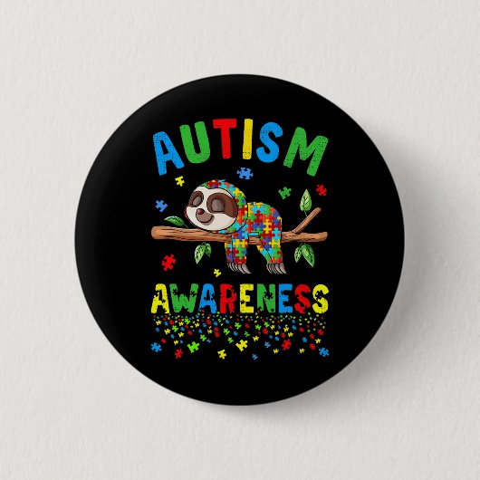 Sleuf voor autisme Puzzle Piece Autistic Ronde Button 5,7 Cm (Voorkant)