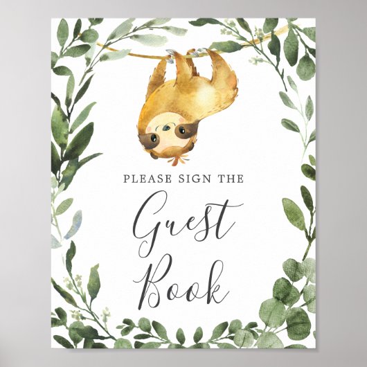 Sleuf voor Baby shower Guestbook Poster (Voorkant)