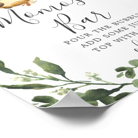 Sleuf voor Baby shower Mimosa Bar Poster (Hoek)