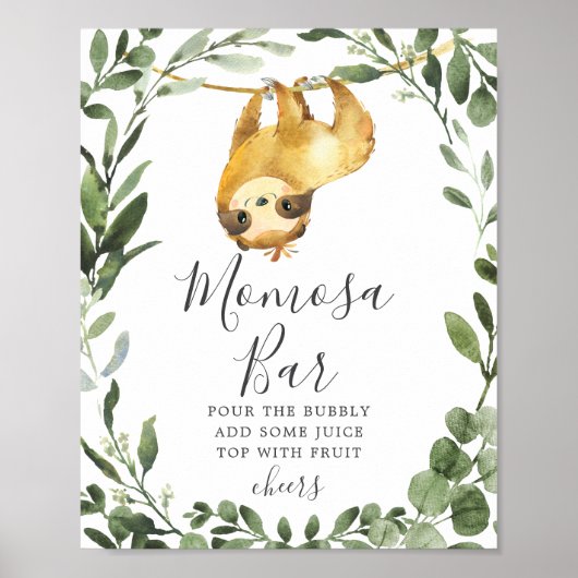 Sleuf voor Baby shower Mimosa Bar Poster (Voorkant)