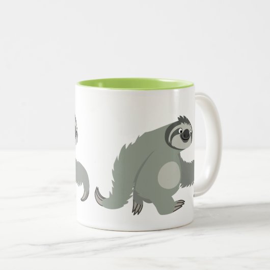 Sleuf voor Cartoon in snel tempo Tweekleurige Koffiemok (Voorkant rechts)