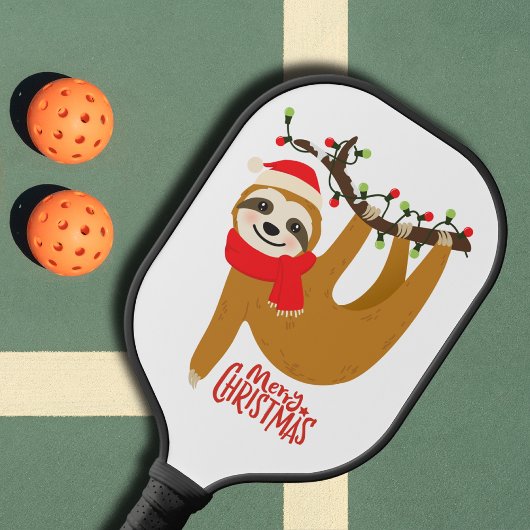 Sleuf voor feestelijke feestdagen met feestelijke pickleball paddle
