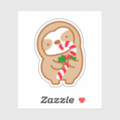 Sleuf voor kerstsnoepriet sticker (Vel)