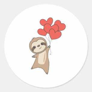Sleuf voor Valentijnsdag kalveren met hart Ronde Sticker