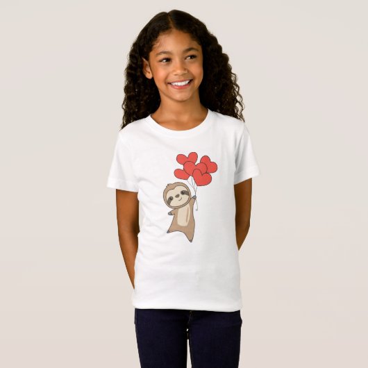 Sleuf voor Valentijnsdag kalveren met hart T-shirt (Voorkant volledig)