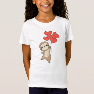 Sleuf voor Valentijnsdag kalveren met hart T-shirt