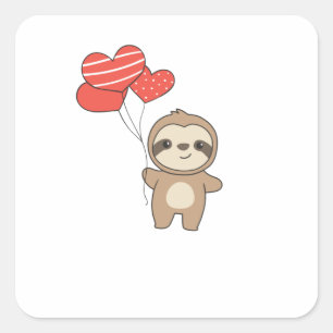 Sleuf voor Valentijnsdag kalveren met hart Vierkante Sticker